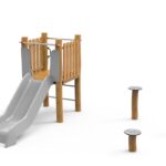 Multi Activity Tower Slide with Hopping Posts BEJA ROB Playground